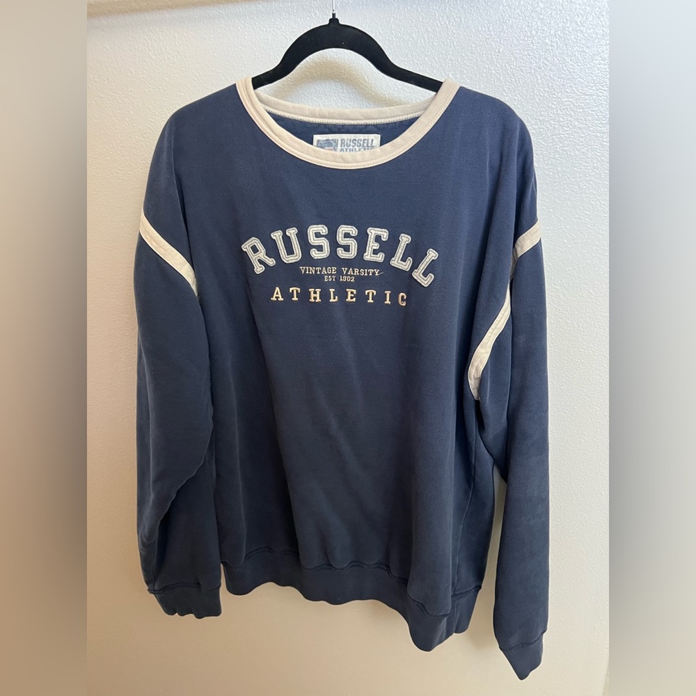 VINTAGE Russell Athletic Blue Crew Neck Sweater